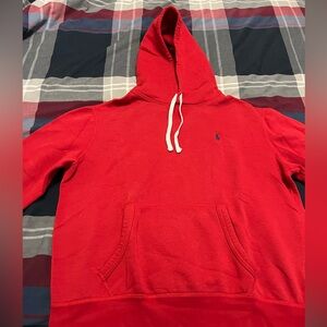Polo Ralph Lauren 
Men’s Hooded Sweatshirt 
Size- Medium 
Color- Red